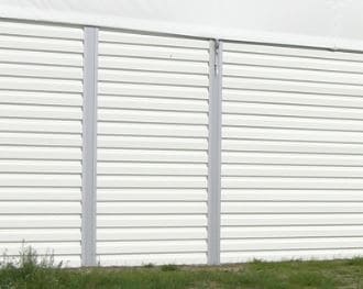 Trapezoidal sheet steel facade